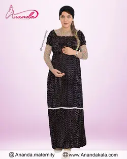 پیراهن بارداری نخی بهار گل ریز