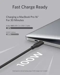 کابل شارژ USB-C به USB-C انکر Anker Powerline III Flow Type C to C 100W Cable A8553 - انکر الکترونیک