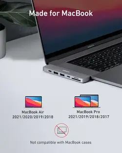 های دیتا تاندربوت 7 پورت انکر Anker 547 USB-C Hub 7-in-2 for MacBook A8371 - انکر الکترونیک