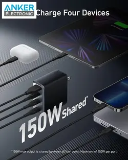 شارژر دیواری 150 وات انکر Anker 150W USB C 747 GnNPrime Charger A2340 - انکر الکترونیک