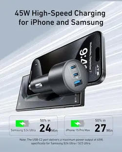 شارژر فندکی 167.5 وات انکر Anker Car Charger 167.5W 3 Port A2737 - انکر الکترونیک