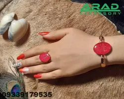 ست دستبند مسی-زنانه نگین دار