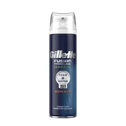 فوم اصلاح ژیلت Fusion proglide sensitive active sport حجم 250 میلی لیتر