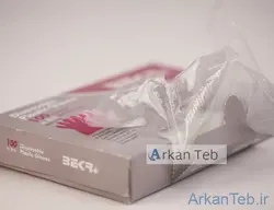 دستکش نایلونی 110 گرمی غیر استریل سایز متوسط (برند بکر)