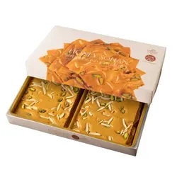 سوهان عسلی ساعدی نیا با مغز پسته و بادام