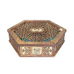 گز لقمه پسته ۲۸ درصد جعبه چوبی شش ضلعی