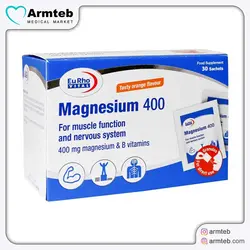 ساشه منیزیم 400 یوروویتال 30 عدد - آرم طب