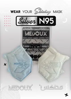بسته ۱۲ عددی ماسک تنفسی N95 مداکس بدون سوپاپ سایز متوسط (Silver N95)