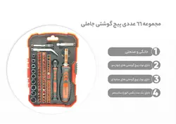 ست پیچ گوشتی چند کاره جاملی مجموعه 66 عددیJUMLEE_ 1803