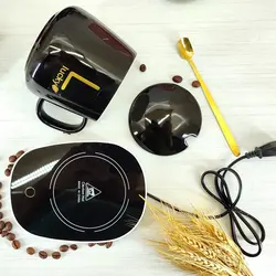 ماگ حرارتی در دار هیتر دار با صفحه گرم کننده برقی رنگ سبز و مشکی وسفیدوصورتی Lucky