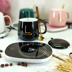 ماگ حرارتی در دار هیتر دار با صفحه گرم کننده برقی رنگ سبز و مشکی وسفیدوصورتی Lucky