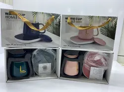 ماگ حرارتی در دار هیتر دار با صفحه گرم کننده برقی رنگ سبز و مشکی وسفیدوصورتی Lucky