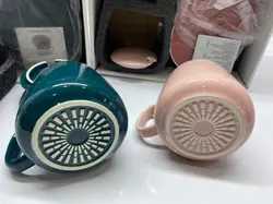 ماگ حرارتی در دار هیتر دار با صفحه گرم کننده برقی رنگ سبز و مشکی وسفیدوصورتی Lucky