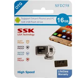 فلش مموری SSK USB 2.0 OTG مدل SFD258 ظرفیت 16 گیگابایت