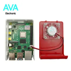 کیس رزبری پای 4 قرمز با قابلیت نصب فن