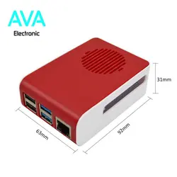 کیس رزبری پای 4 قرمز با قابلیت نصب فن