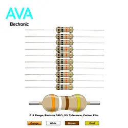 مقاومت 390 اهم 1 وات 5 درصد بسته 50 تایی