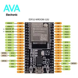 برد توسعه ESP32 WROOM-32U دارای WIFI ، بلوتوث و مبدل CP2102