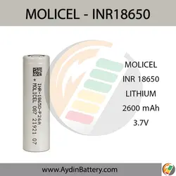 باتری قابل شارژ لیتیوم یون مولیسل  MOLICEL INR18650 _ 2600mAh