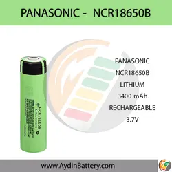 باتری قابل شارژ لیتیوم یون پاناسونیک PANASONIC NCR18650B 3400mAh