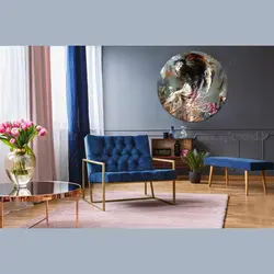 تابلو بوم دایره طرح تلفیقی دختر و خوشنویسی