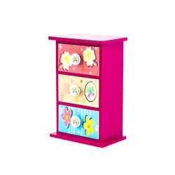 جعبه چوبی کشویی طرح گل کد C4-9