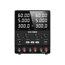 منبع تغذیه دوبل 60 ولت 5 آمپر مدل Nice-Power SPS605-2D