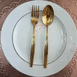 سرویس قاشق و چنگال 24 نفره مدل ونیز تمام طلایی مارک یونیک