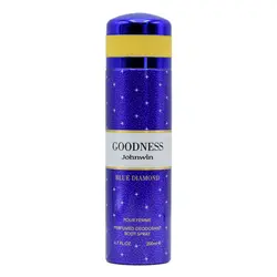 اسپری بدن زنانه جانوین مدل گودنس بلو GoodNess Blue حجم ۲۰۰ میلی لیتر |  Johnwin spray GoodNess Blue 200 ML