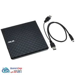دی وی دی رایتر اکسترنال ایسوس مدل ASUS DVD RW SDRW-08D2S-U LITE - فروشگاه کامپیوتر باران دیجی