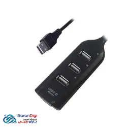 هاب 4 پورت USB مدل USB HUB 4 Port USB 2.0 - فروشگاه کامپیوتر باران دیجی
