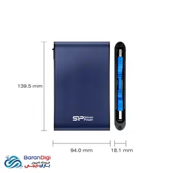 هارد اکسترنال با ظرفیت 1 ترابایت سیلیکون پاور مدل Silicon Power Armor A80 1TB