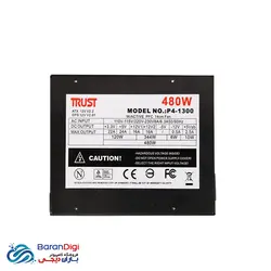 منبع تغذیه (پاور) کامپیوتر تراست مدل Trust TR 480W - فروشگاه کامپیوتر باران دیجی