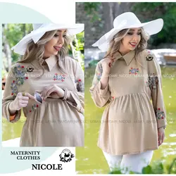 شومیز بارداری و شیردهی یقه انگلیسی