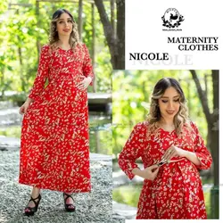 پیراهن بارداری و شیردهی استین سه ربع