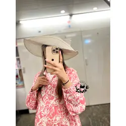 پیراهن نخی یقه دار بارداری شیردهی طرح آبرنگی