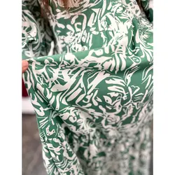 پیراهن نخی یقه دار بارداری شیردهی طرح آبرنگی