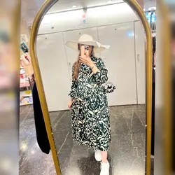 پیراهن بارداری شیردهی آستین بلند تمام دکمه