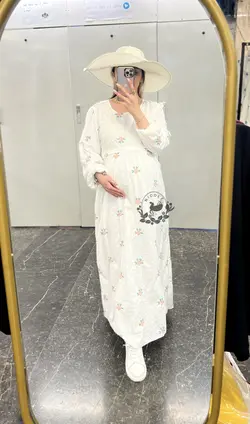 پیراهن بلند خانه دوزی گلدوزی بارداری شیردهی