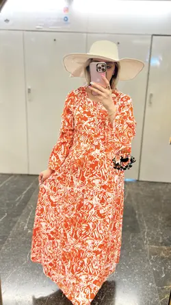 پیراهن آستین کلوش پاپیون