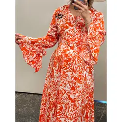 پیراهن آستین کلوش پاپیون