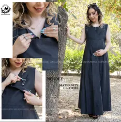 سارافون بارداری و شیردهی مخمل کبریتی طرح ساحل