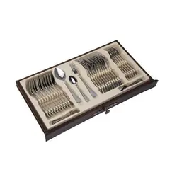 سرویس قاشق و چنگال 116 پارچه ناب استیل مدل ونیز