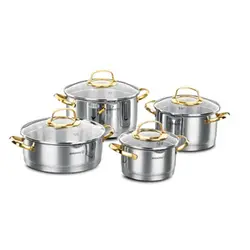 سرویس قابلمه 8 پارچه استیل کرکماز مدل گلدیا