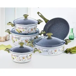 سرویس 9 پارچه فالز با پوشش داخلی گرانیت مدل فلورا