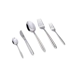 سرویس قاشق و چنگال 30 پارچه ناب استیل مدل پالرمو ساده