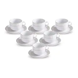 سرویس چینی 12 پارچه چایخوری سپید صدف سری ایتالیااف