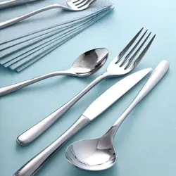 سرویس 36 پارچه قاشق و چنگال سیلور پلیت چینی زرین