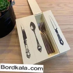 جعبه چوبی قاشق وچنگال