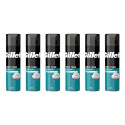 فوم اصلاح ژیلت مدل Sensitive حجم 200 میلی لیتر بسته 6 عددی